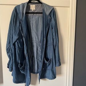 Torrid Hooded Blue Utility Jacket